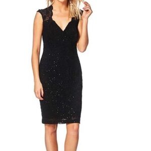 Connected Apparel Sleeveless Keyhole Back Sequin Sheath Dress size 10
